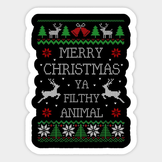 Merry Christmas Animal Filthy Ya Sticker by WoowyStore